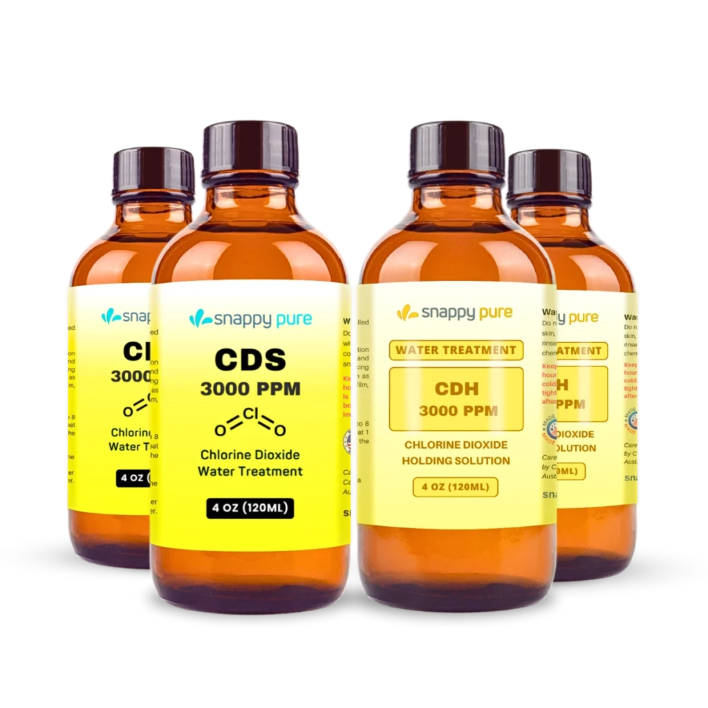 Activated Chlorine Dioxide: 2 CDS 3000 PPM + 2 Holding Solution (4 oz Bundle)