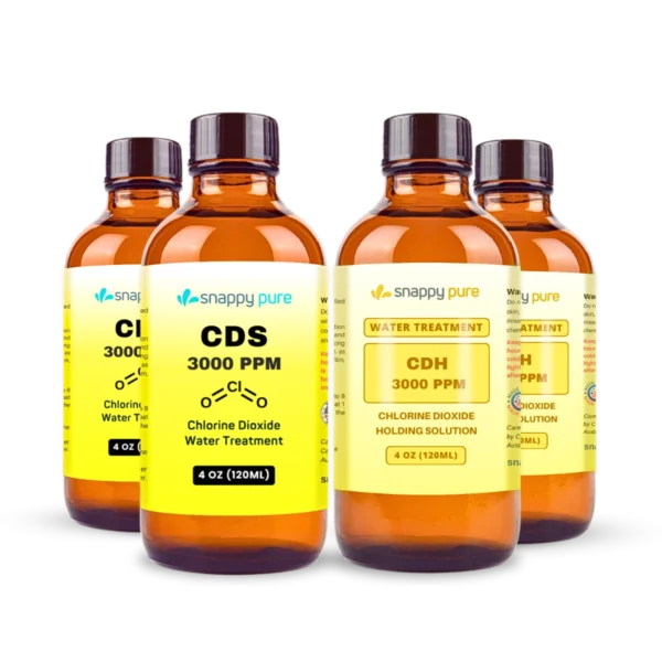 Activated Chlorine Dioxide: 2 CDS 3000 PPM + 2 Holding Solution (4 oz Bundle)