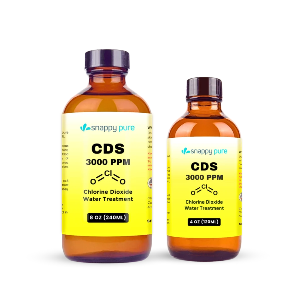 Chlorine Dioxide 3000 PPM CDS Water Purification Solution (4 and 8 oz)