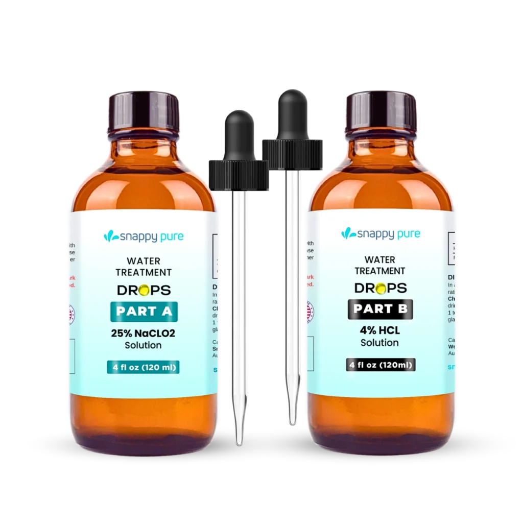 WPS Water Purification Chlorine Dioxide Kit with HCL 4% and Sodium 25% (in 4oz Glass)