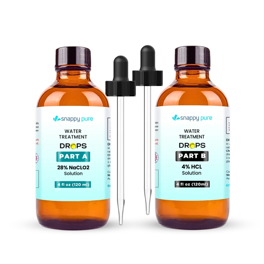 WPS Water Purification Chlorine Dioxide Kit with HCL 4% and Sodium 28% (in 4oz Glass)