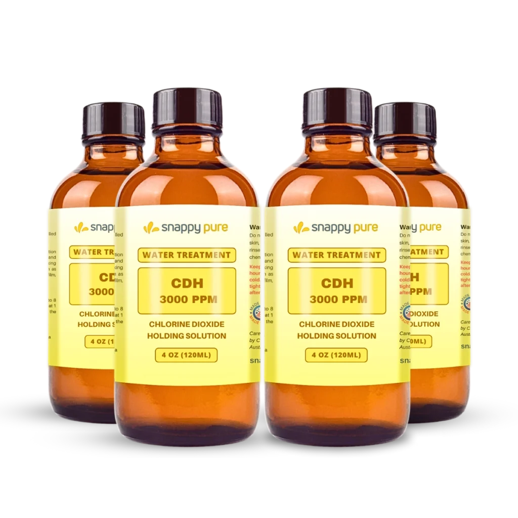 4 Pack Chlorine Dioxide Holding Solution 3000 PPM (4 oz)
