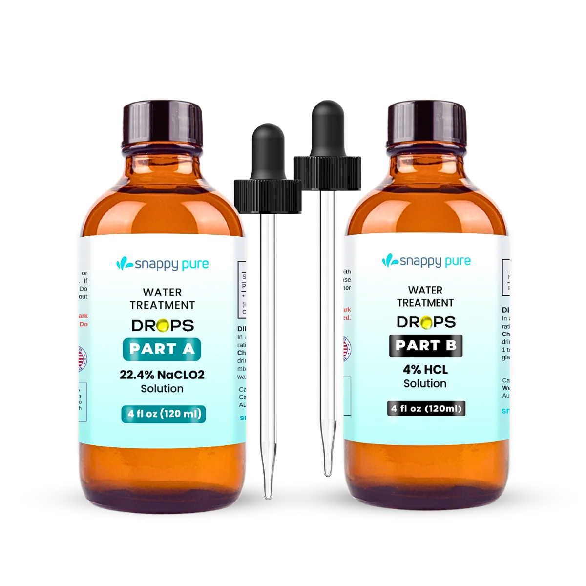 WPS Water Purification Chlorine Dioxide Kit with HCL 4% and Sodium 22.4% (in 4oz Glass)